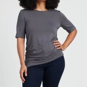 Liquid Jersey Genevette Top in Slate Gray